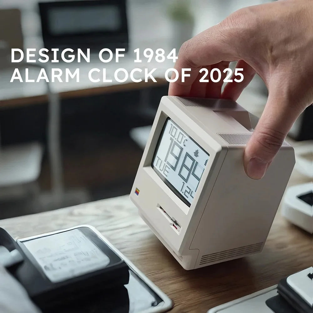 Réveil Maclock Rétro Numérique Radio Calendrier Bureau