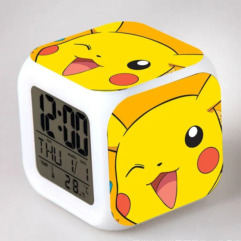 Réveil Pokemon Pikachu LED 7 Couleurs Enfant