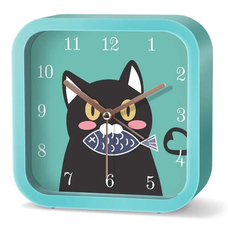 Réveil enfant carré animaux dessin animé quartz chambre.