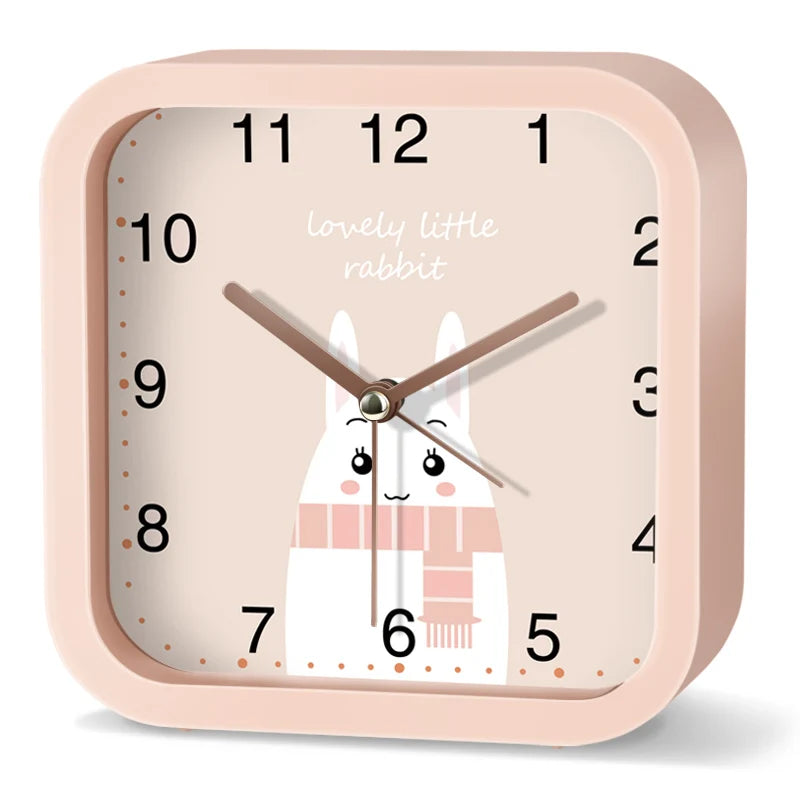 Réveil enfant animaux carré simple silencieux