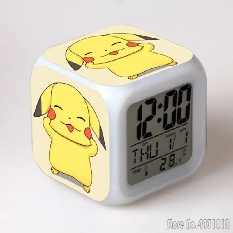Réveil Pokémon Pikachu Cube LED Lumières Changeantes
