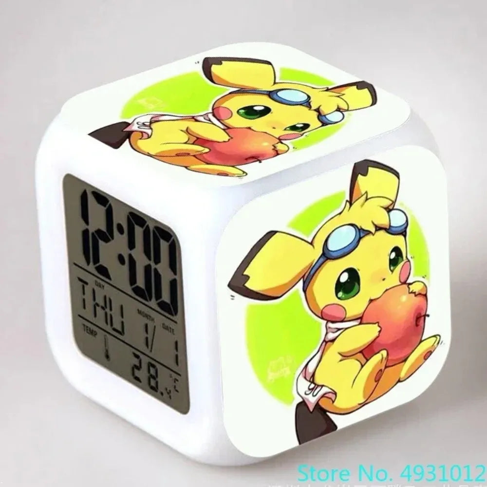 Réveil Pikachu Pokémon Numérique Veilleuse LED Couleurs
