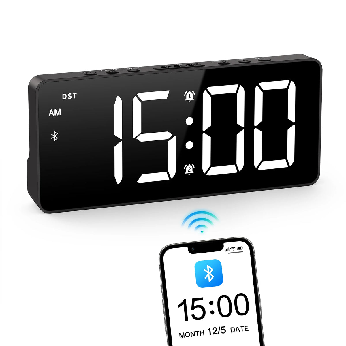 Réveil LED Bluetooth Intelligent Double Alarme USB