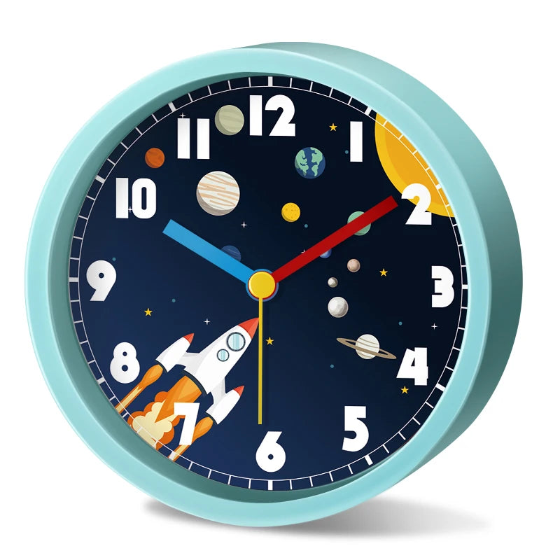 Réveil enfant astronaute planète silencieux analogique