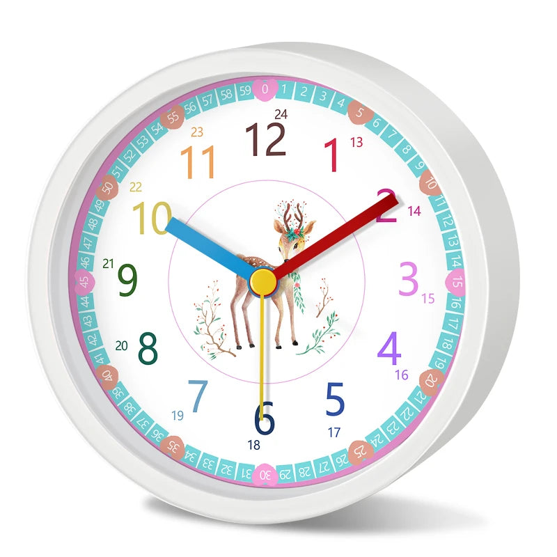 Réveil Enfant Animal Mignon Chiffres Colorés Chambre