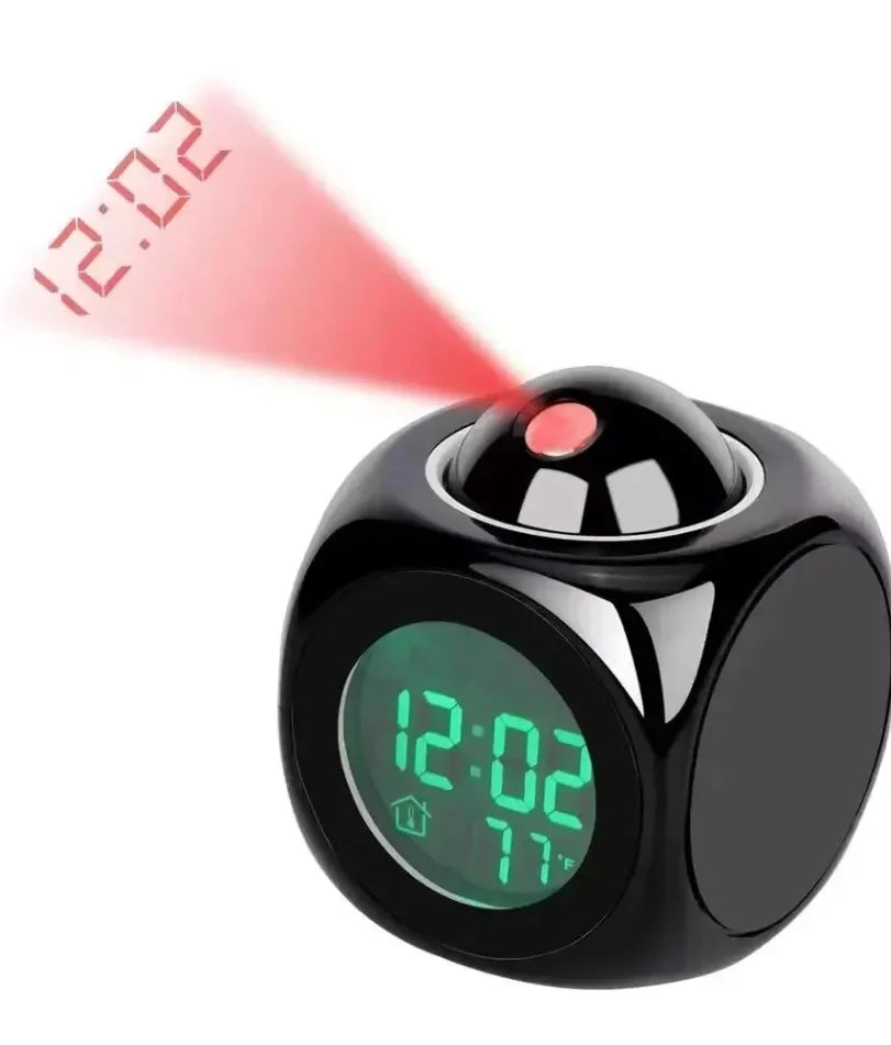 Réveil projecteur plafond digital vocal température snooze