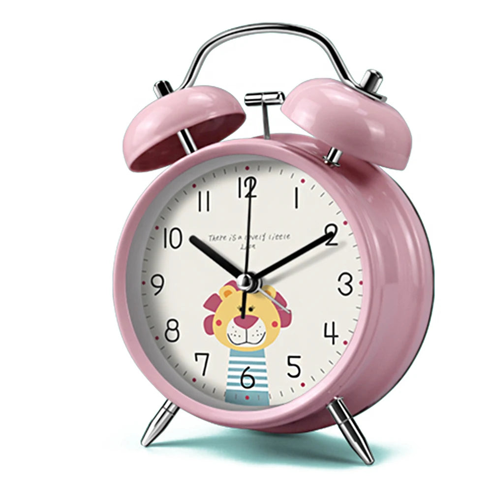 Réveil Enfant Animal Double Cloche Son Fort Veilleuse