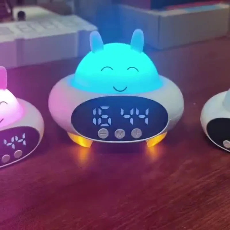Réveil Lapin Veilleuse Bluetooth Haut-parleur Enfants Adultes