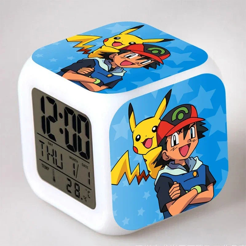 Réveil Pokémon Pikachu LED 7 Couleurs Veilleuse Enfant