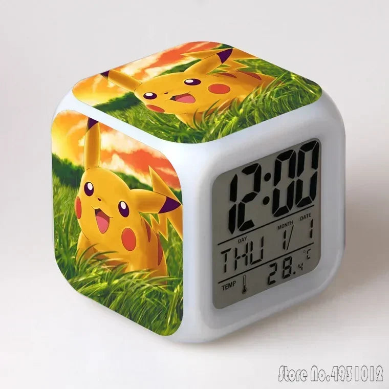 Réveil Pokémon LED Cube Multicolore Veilleuse Enfant.