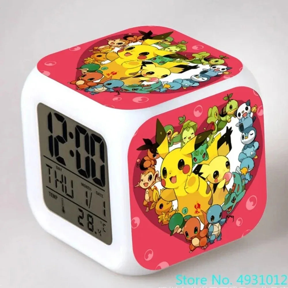 Réveil Pokémon Pikachu Numérique LED Changement Couleur Enfant