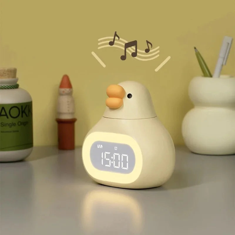 Réveil digital oie veilleuse enfant rechargeable snooze.