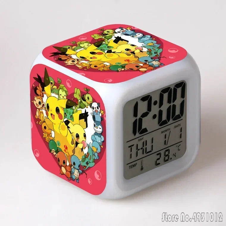 Réveil Pokémon Pikachu LED Cube Multicolore Enfant