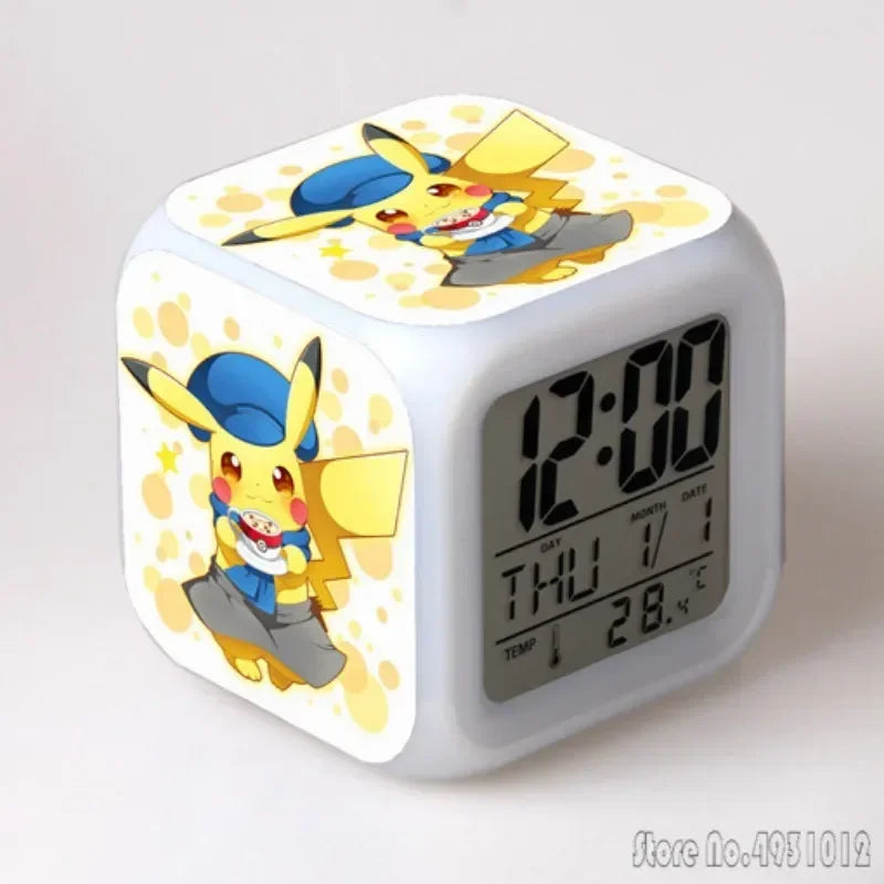 Réveil Pokémon Pikachu LED Cube Lumineux Multicolore