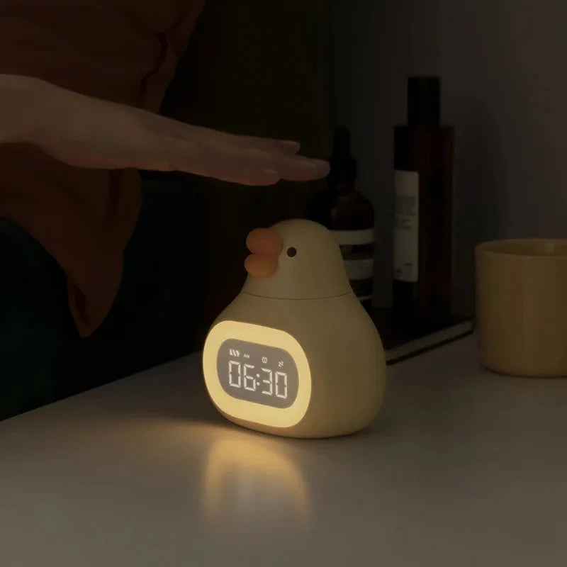 Réveil numérique oie veilleuse enfant rechargeable snooze.
