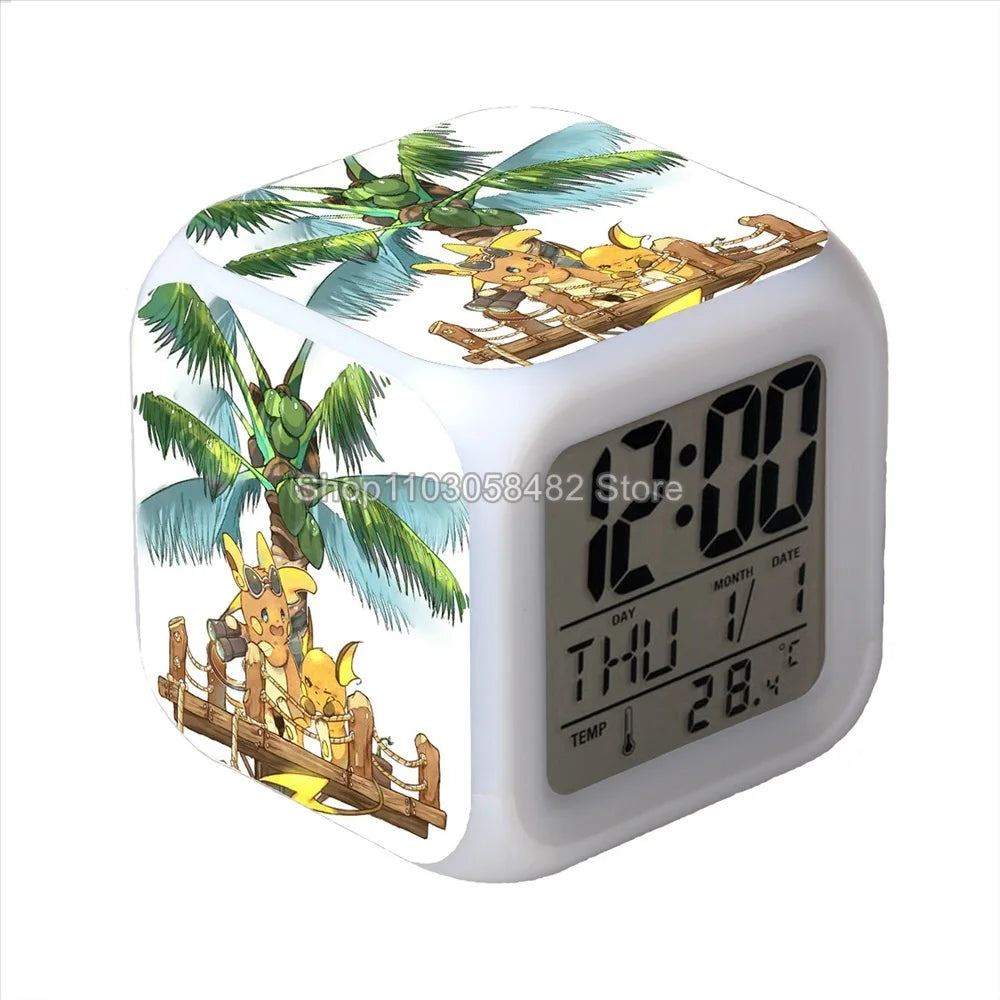 Réveil Pokémon Pikachu Veilleuse LED 3D Digital