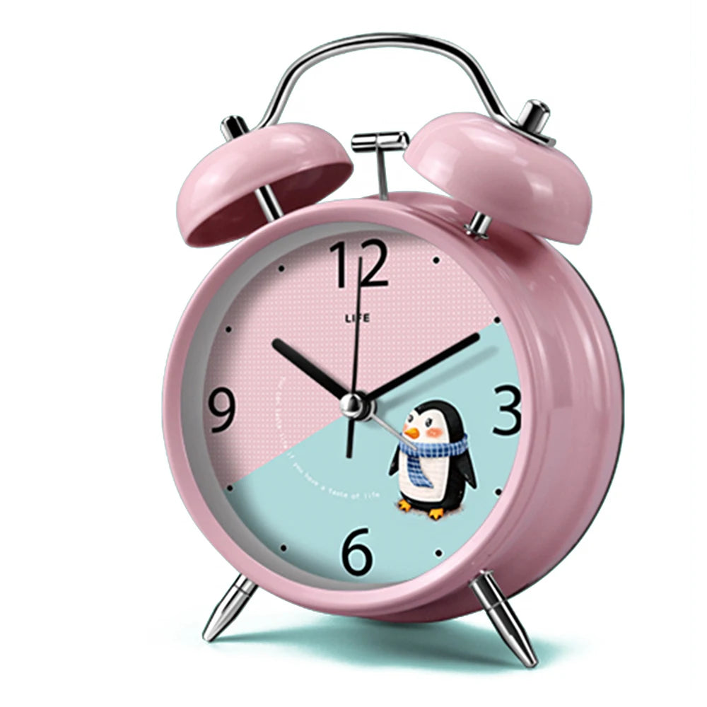 Réveil Enfant Animal Double Cloche Son Fort Veilleuse