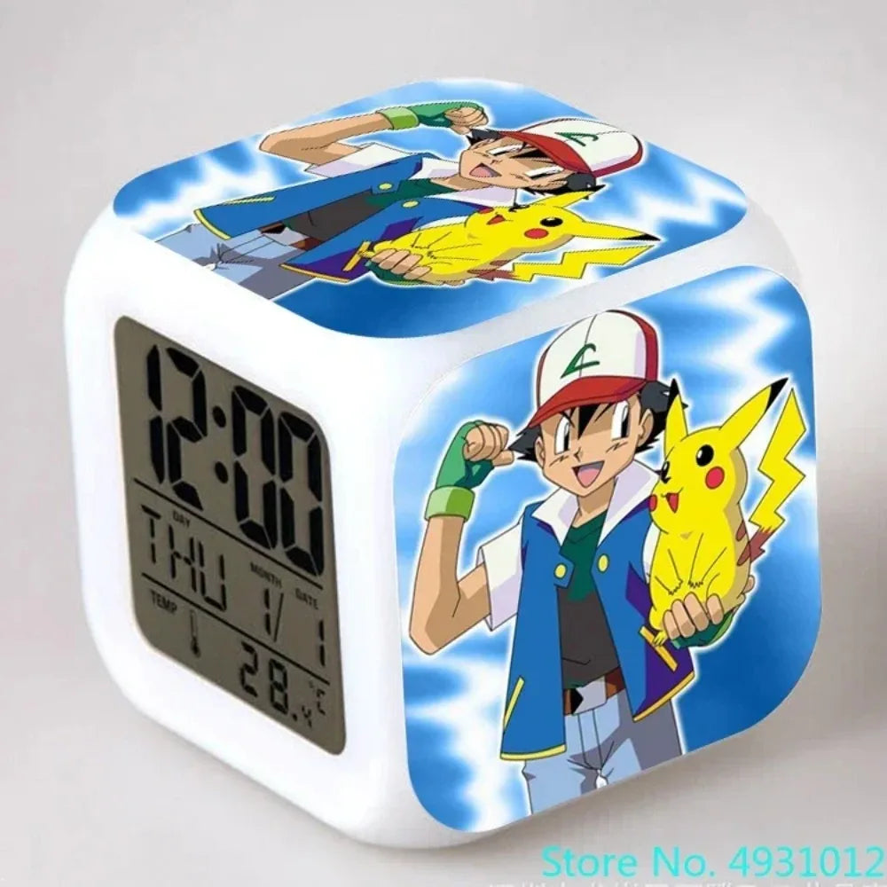 Réveil Pokémon Pikachu Numérique LED Changement Couleur Enfant