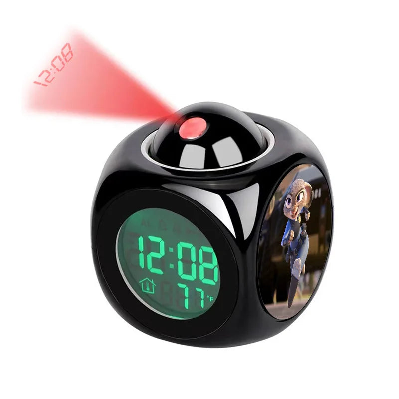 Réveil Figurine Zootopie Nick Judy Projection Heure