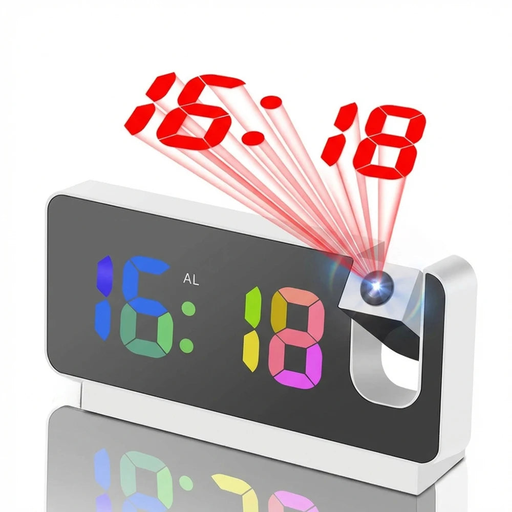 Réveil Projecteur Mur Plafond Rotatif Température LED