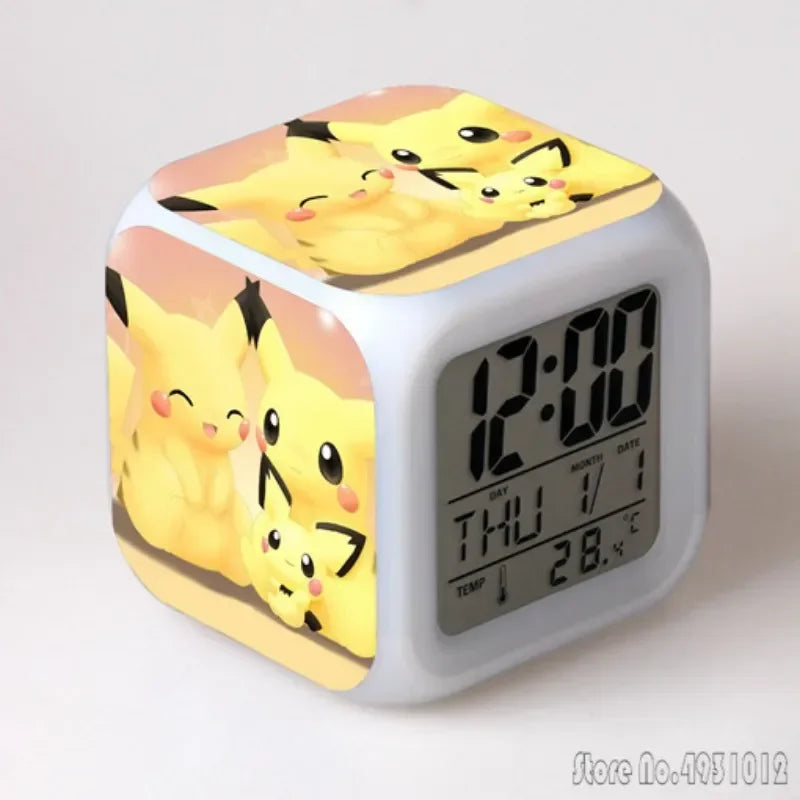 Réveil Pokémon Pikachu LED Cube Lumineux Enfant