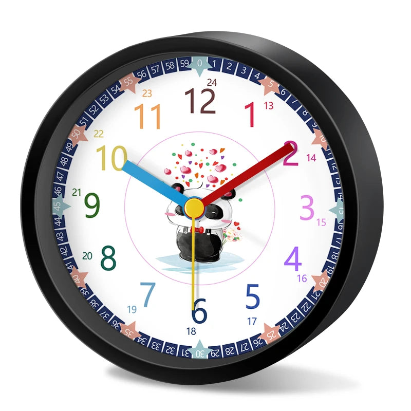 Réveil enfant animaux mignons dessin animé coloré.