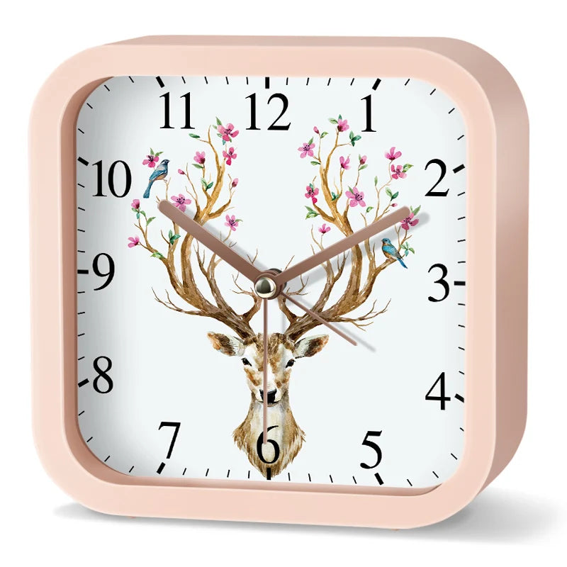 Réveil Enfant Carré Animal Analogique Décoratif