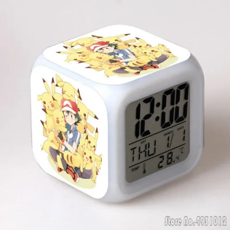 Réveil Pokémon Pikachu LED Cube Multicolore