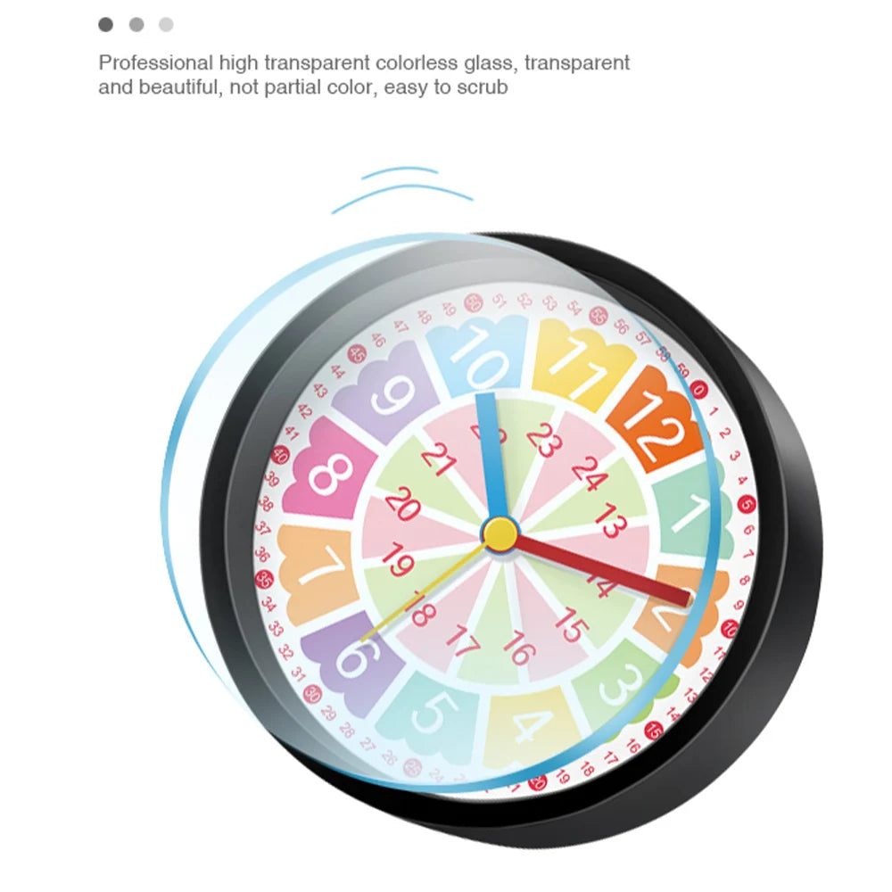 Réveil enfant analogique silencieux couleurs, apprendre l'heure