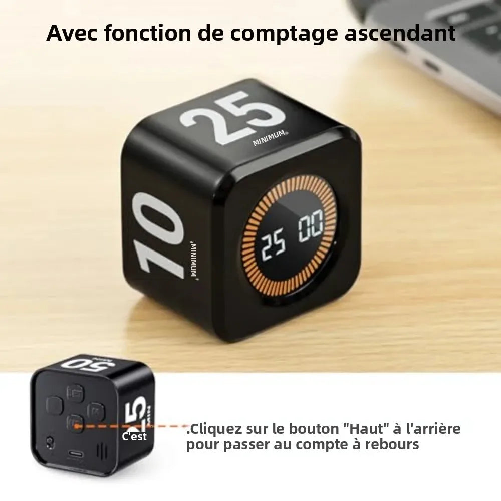 Réveil Minuteur Pomodoro Flip Silencieux Visuel Focus