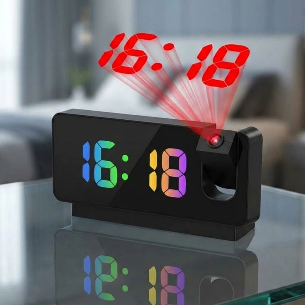 Réveil Projecteur Mur Plafond Rotatif Température LED