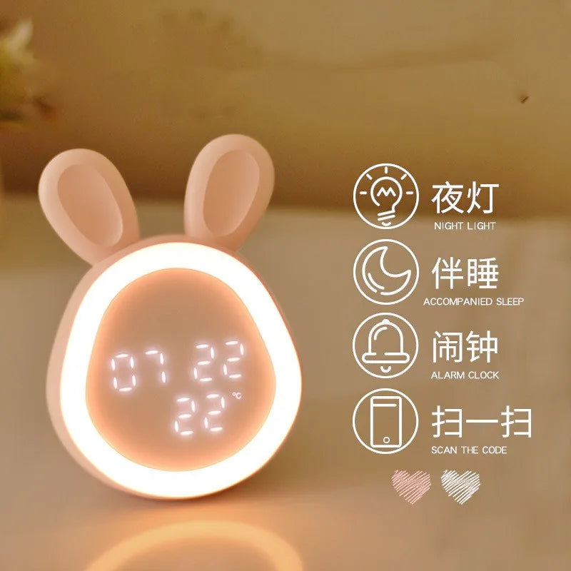 Réveil Lapin LED Numérique Veilleuse Enfants USB