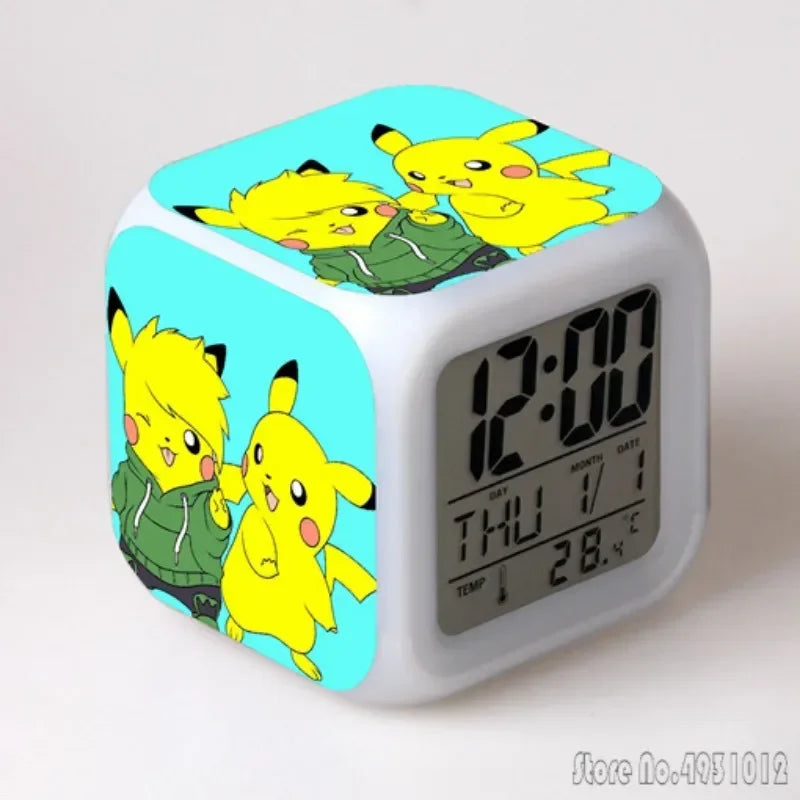 Réveil Pokémon Pikachu LED Cube Lumineux Enfant