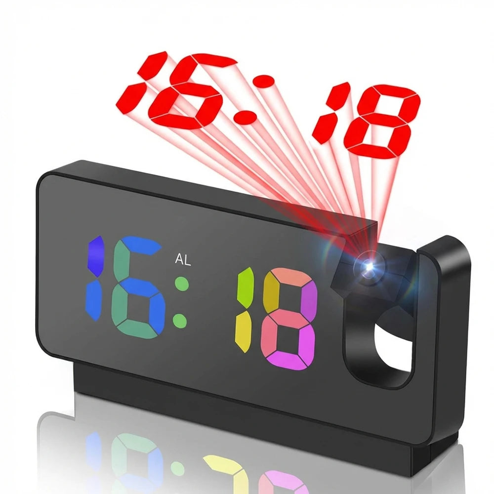 Réveil Projection Murale/Plafond Numérique Température LED