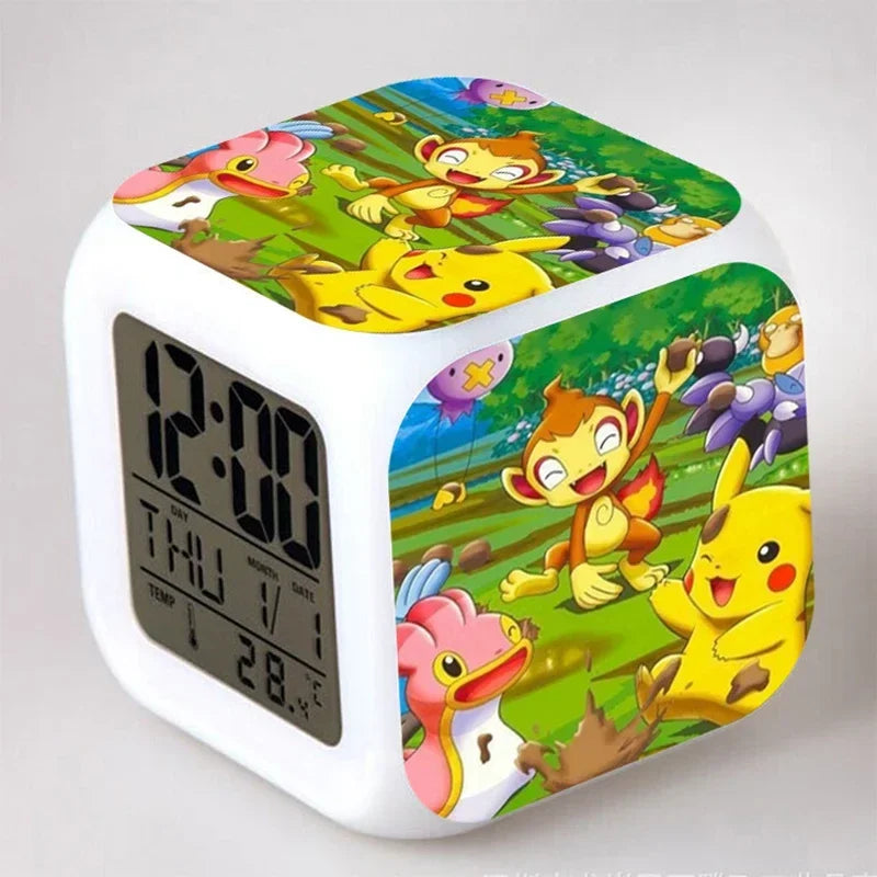 Réveil Pokémon Pikachu LED 7 Couleurs Veilleuse Enfant
