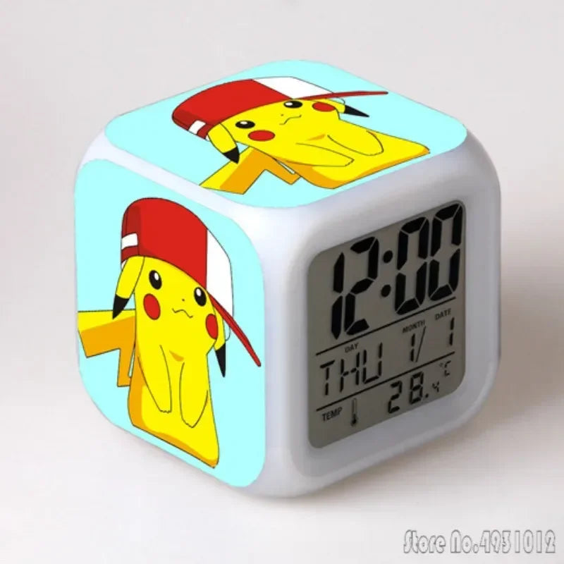 Réveil Pokémon Pikachu LED Cube Multicolore Enfant