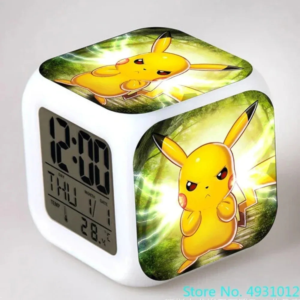 Réveil Pikachu Pokémon Numérique Veilleuse LED Couleurs