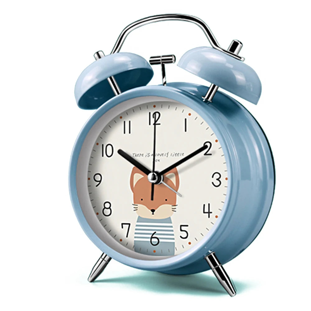 Réveil Enfant Animal Double Cloche Son Fort Veilleuse