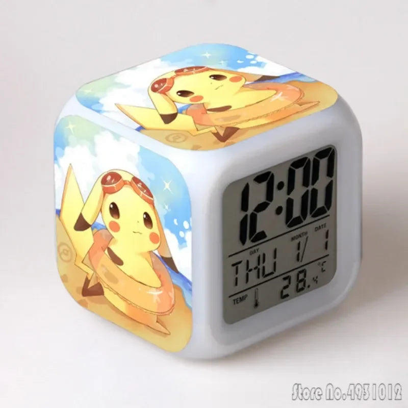 Réveil Pokémon Pikachu LED Cube Lumineux Enfant