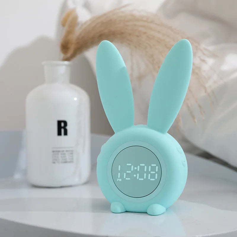Réveil Lapin Veilleuse LED Minuteur USB Enfants