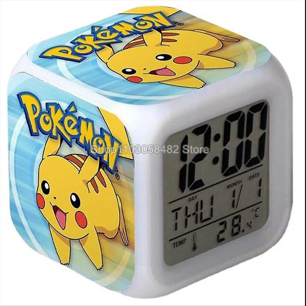 Réveil Pokémon Pikachu 3D Veilleuse LED Multicolore