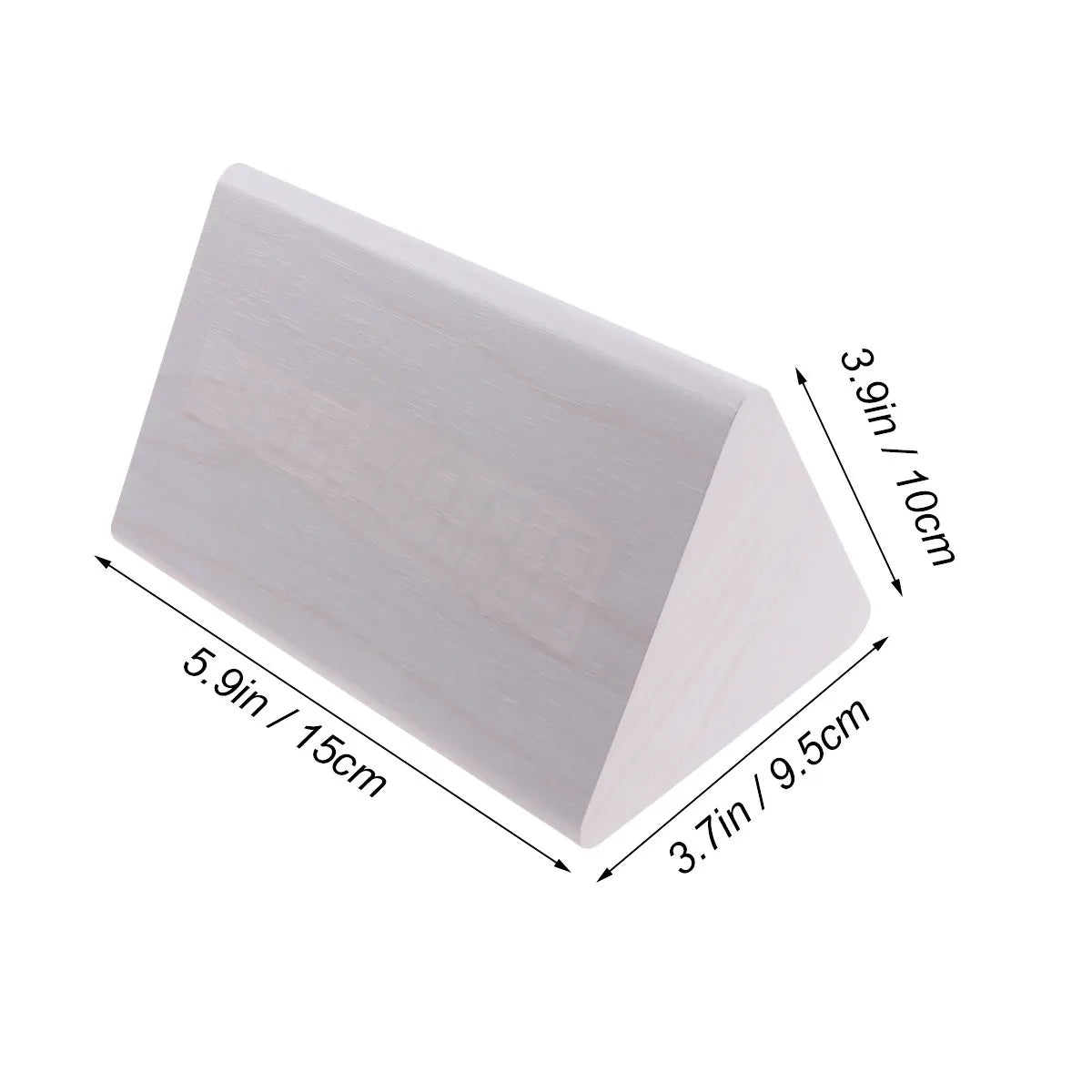Réveil LED numérique bois, température, luminosité réglable.