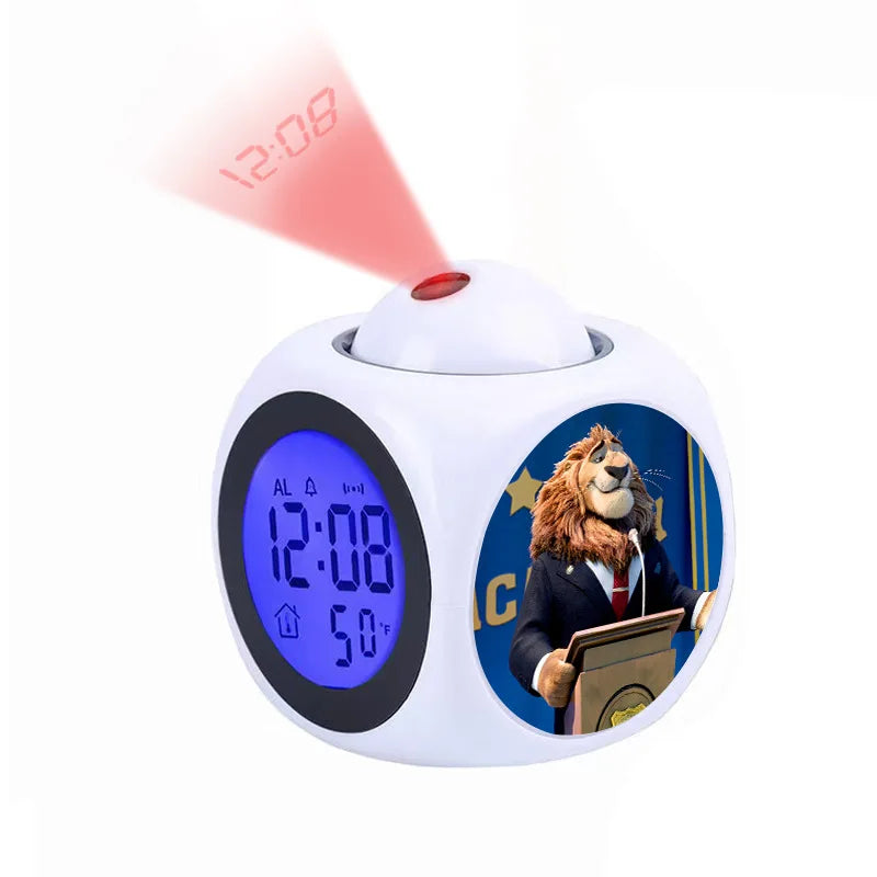 Réveil Figurine Zootopie Nick Judy Projection Heure