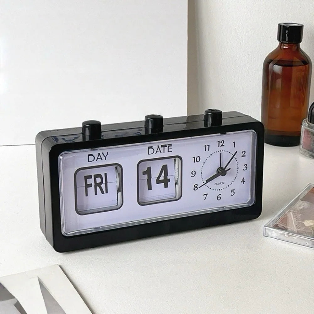 Réveil Calendrier Mécanique Vintage Date Semaine Bureau