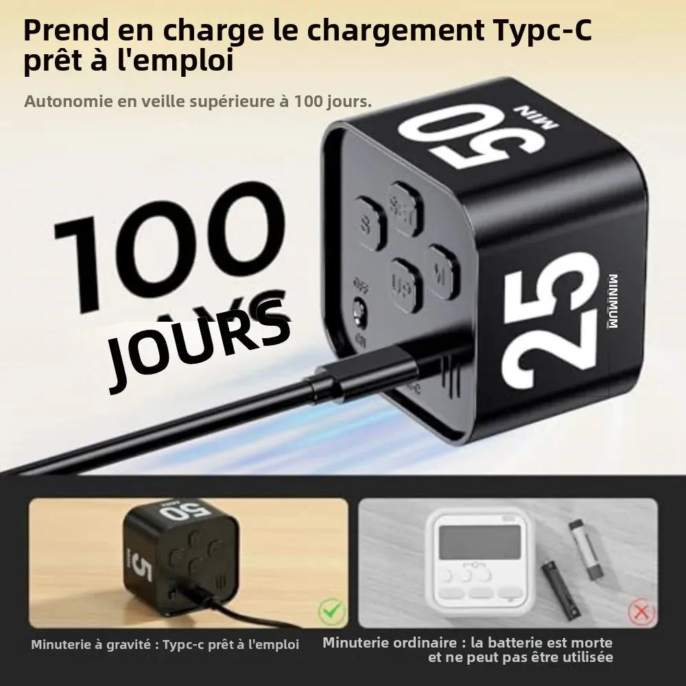 Réveil Minuteur Pomodoro Silencieux Visuel TDAH Flip