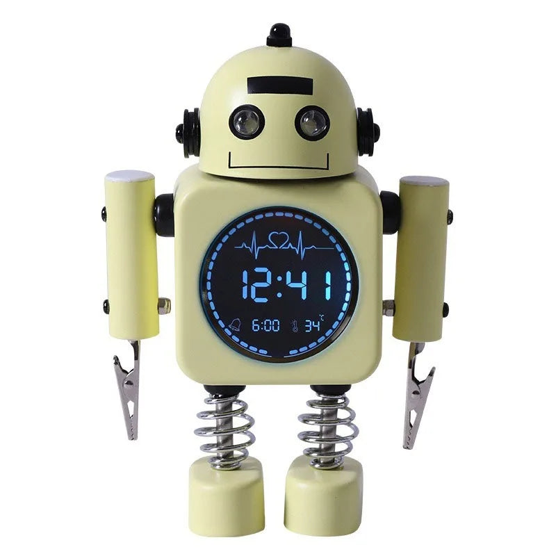 Réveil Robot LED Veilleuse Température Humidité Enfants.
