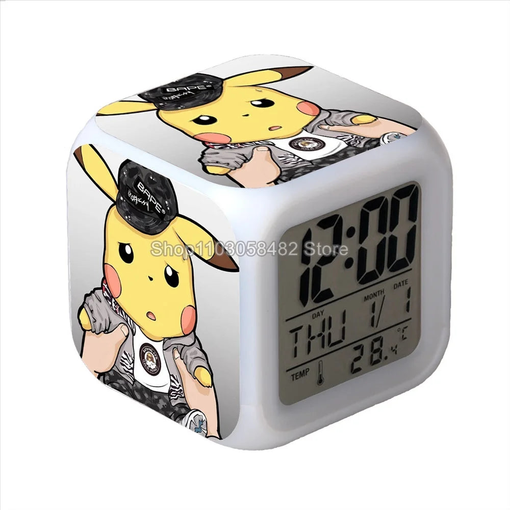 Réveil Pokémon Pikachu 3D Veilleuse Multicolore