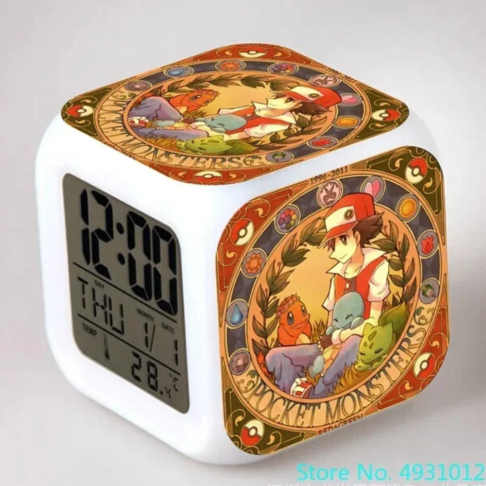 Réveil Pikachu Pokemon Numérique LED Veilleuse Multicolore Cadeau