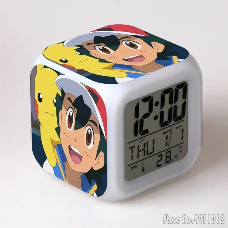 Réveil Pokémon Cube LED Multicolore Digital Enfants