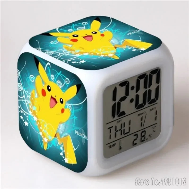 Réveil Pokémon Pikachu Cube LED Lumières Changeantes
